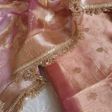 Pink Pure Silk Tissue Banarasi Suits