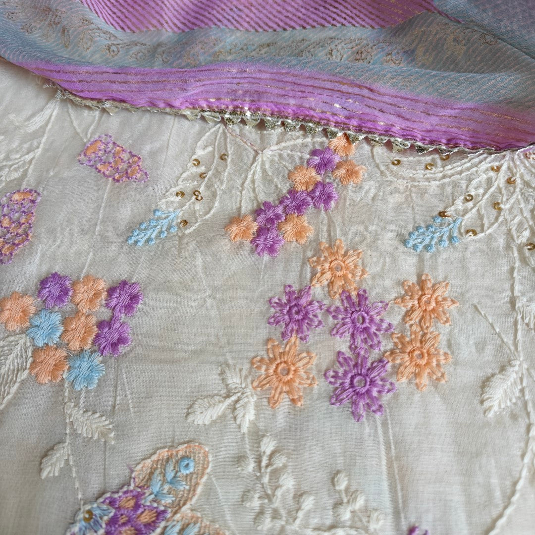 Embroidered Pure Maheshwari Designer Dress material