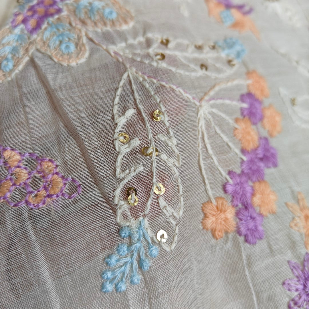 Embroidered Pure Maheshwari Designer Dress material