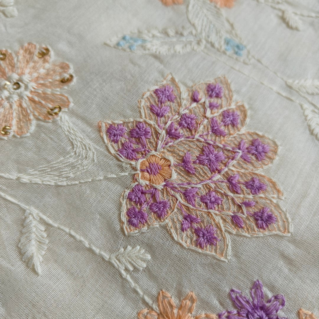 Embroidered Pure Maheshwari Designer Dress material