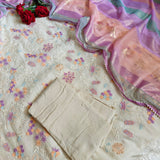 Embroidered Pure Maheshwari Designer Dress material