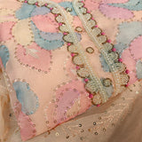 Peach colorful dress material