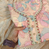 Peach colorful dress material