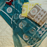 Tissue Dress material with embroidery