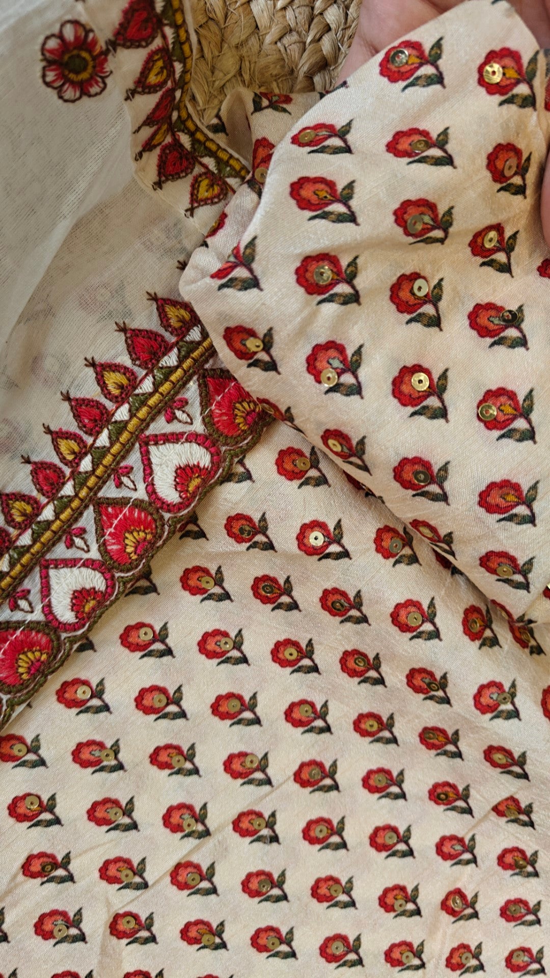 Pure Slub Silk with Cotton Designer dupatta