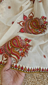 Pure Slub Silk with Cotton Designer dupatta