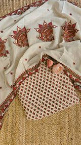 Pure Slub Silk with Cotton Designer dupatta