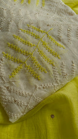 Pure Maheshwari Neon shade Dress material with Patchwork dupatta