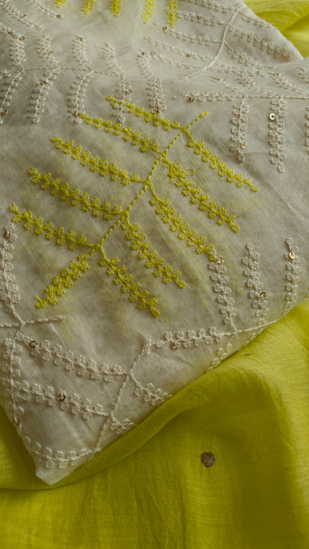 Pure Maheshwari Neon shade Dress material with Patchwork dupatta