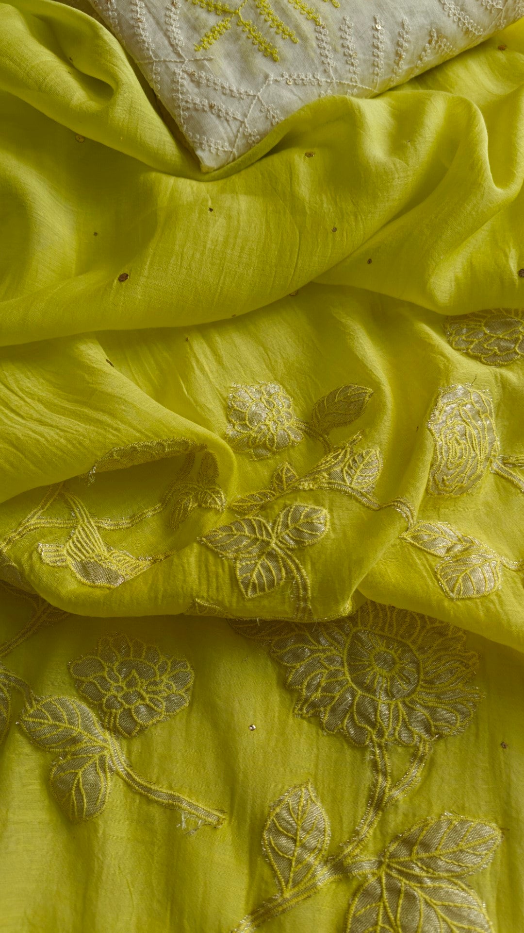 Pure Maheshwari Neon shade Dress material with Patchwork dupatta