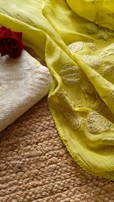 Pure Maheshwari Neon shade Dress material with Patchwork dupatta