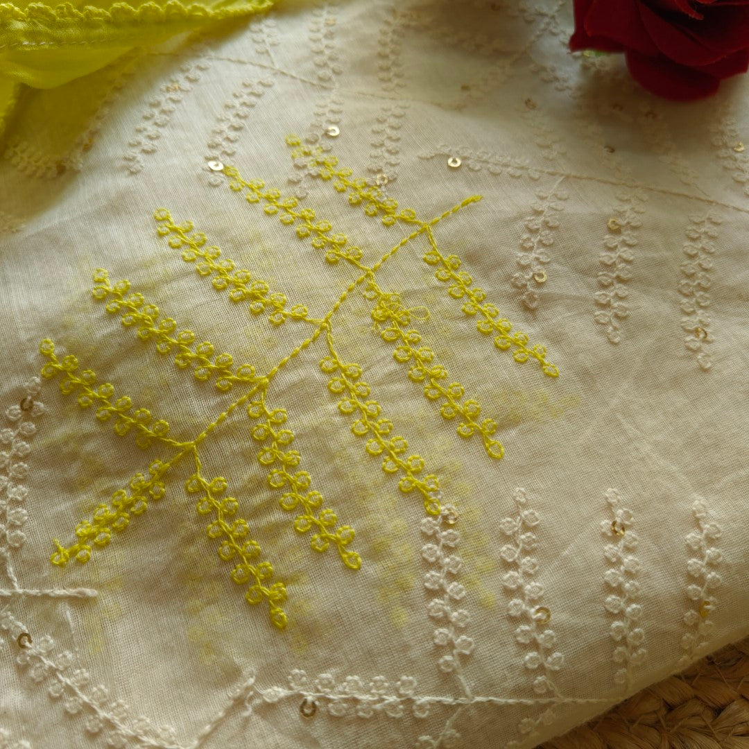 Pure Maheshwari Neon shade Dress material with Patchwork dupatta