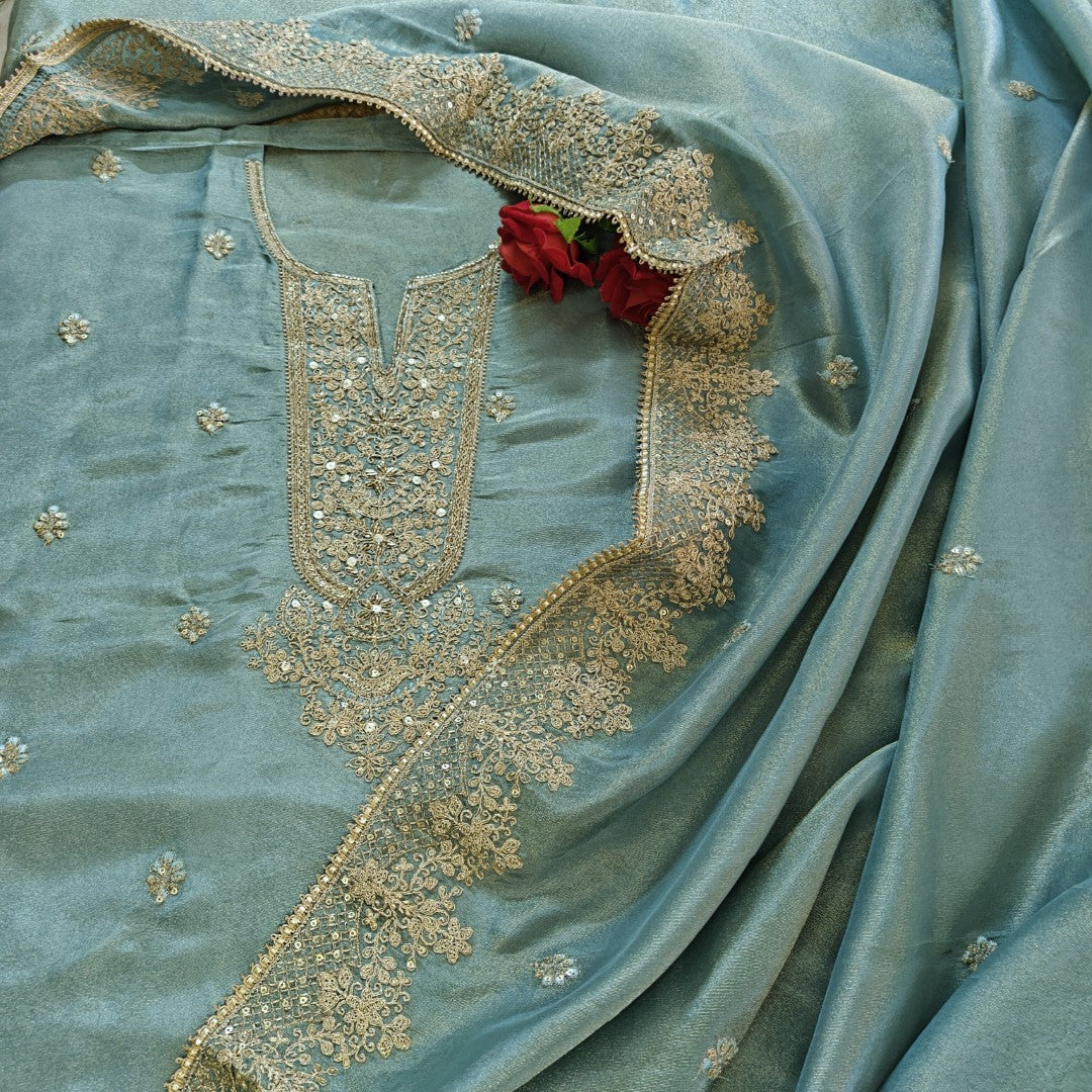 Tissue Russian Silk Dress Material