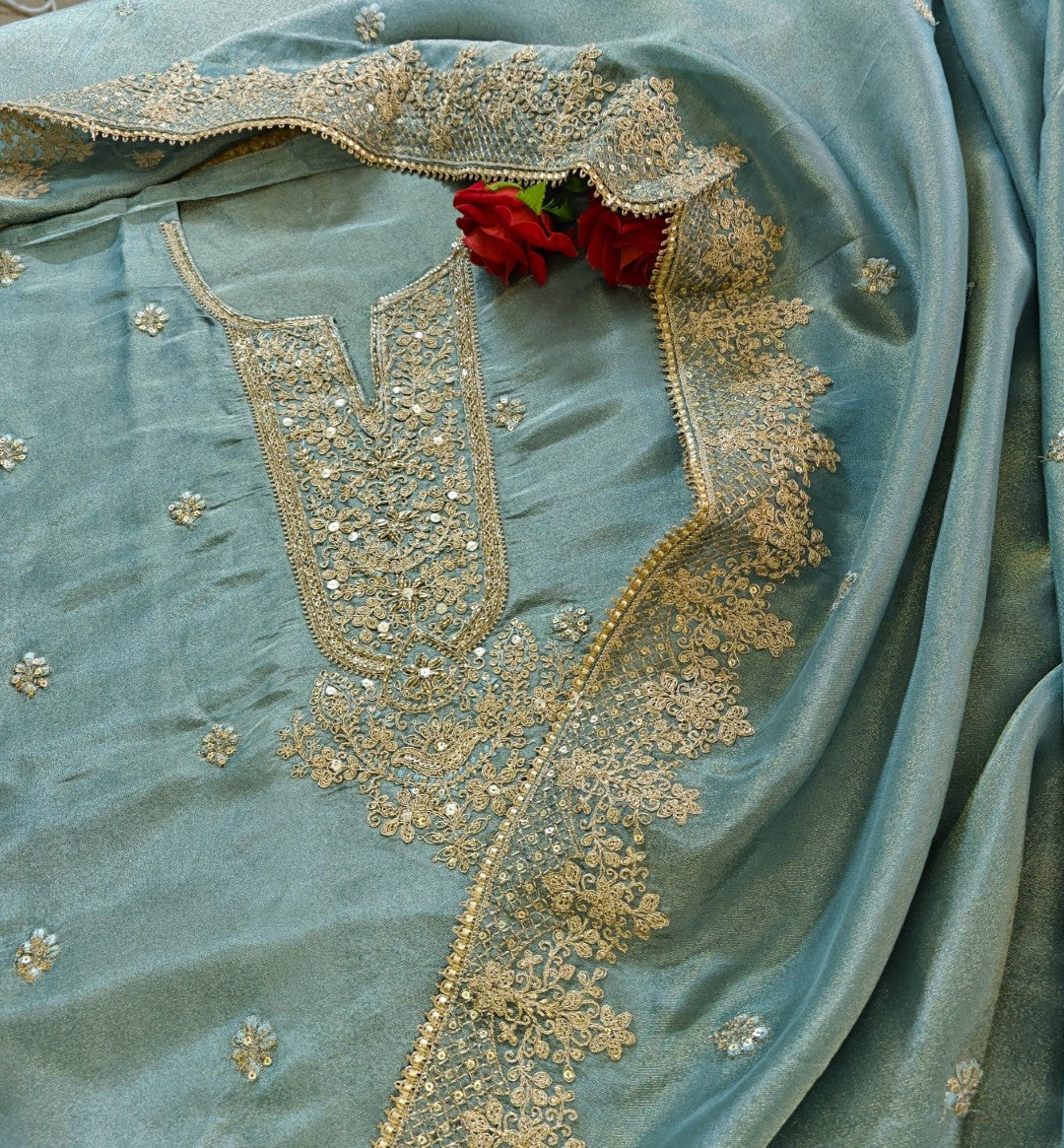 Tissue Russian Silk Dress Material