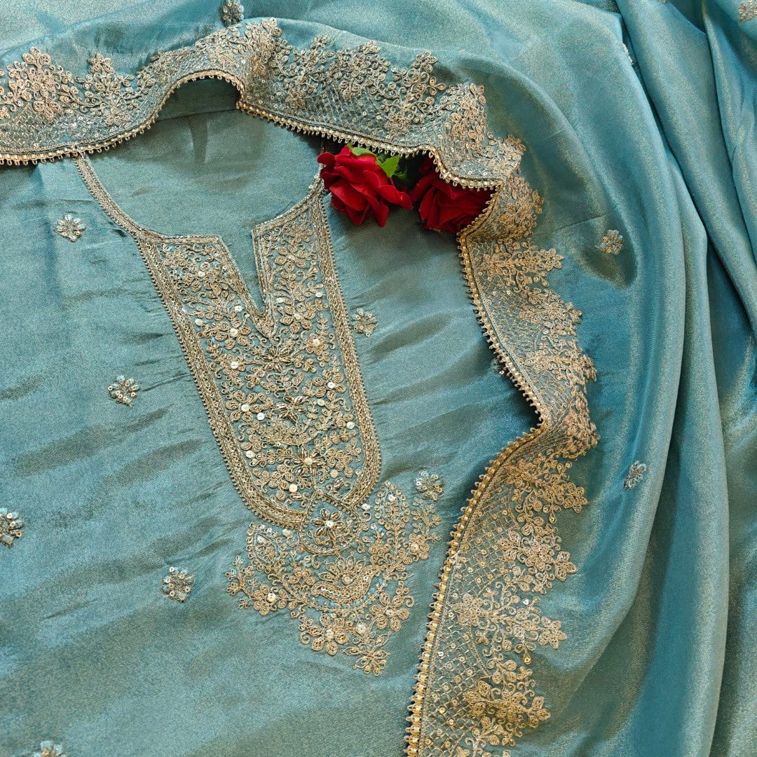 Tissue Russian Silk Dress Material