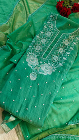 Pure Mul handwork chikankari Kurta Dupatta set