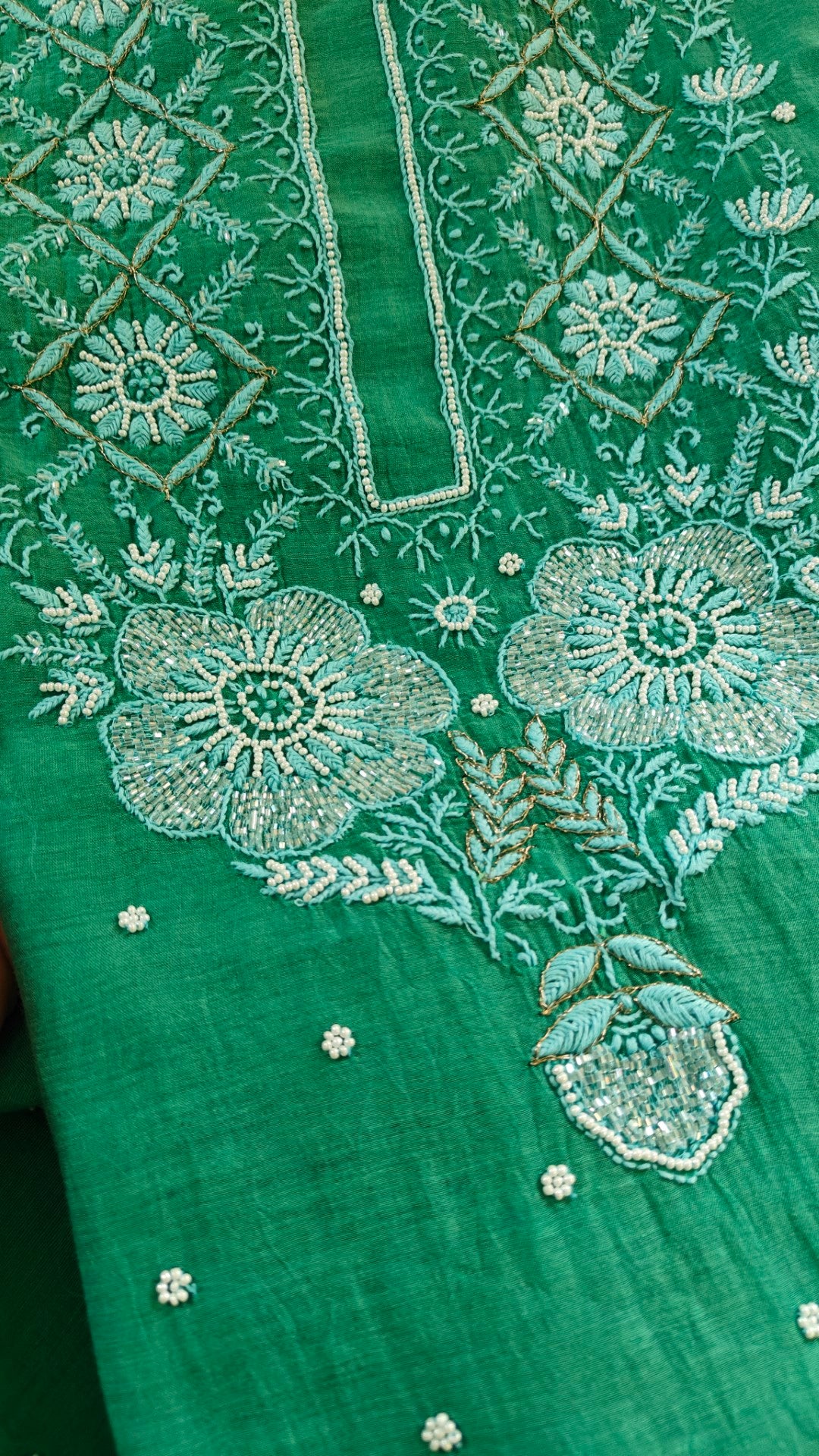Pure Mul handwork chikankari Kurta Dupatta set