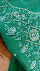 Pure Mul handwork chikankari Kurta Dupatta set