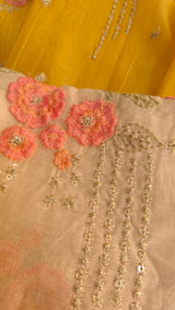 Pure Maheshwari Dyeable Kurta piece with flower embroidery 2.5 mtr