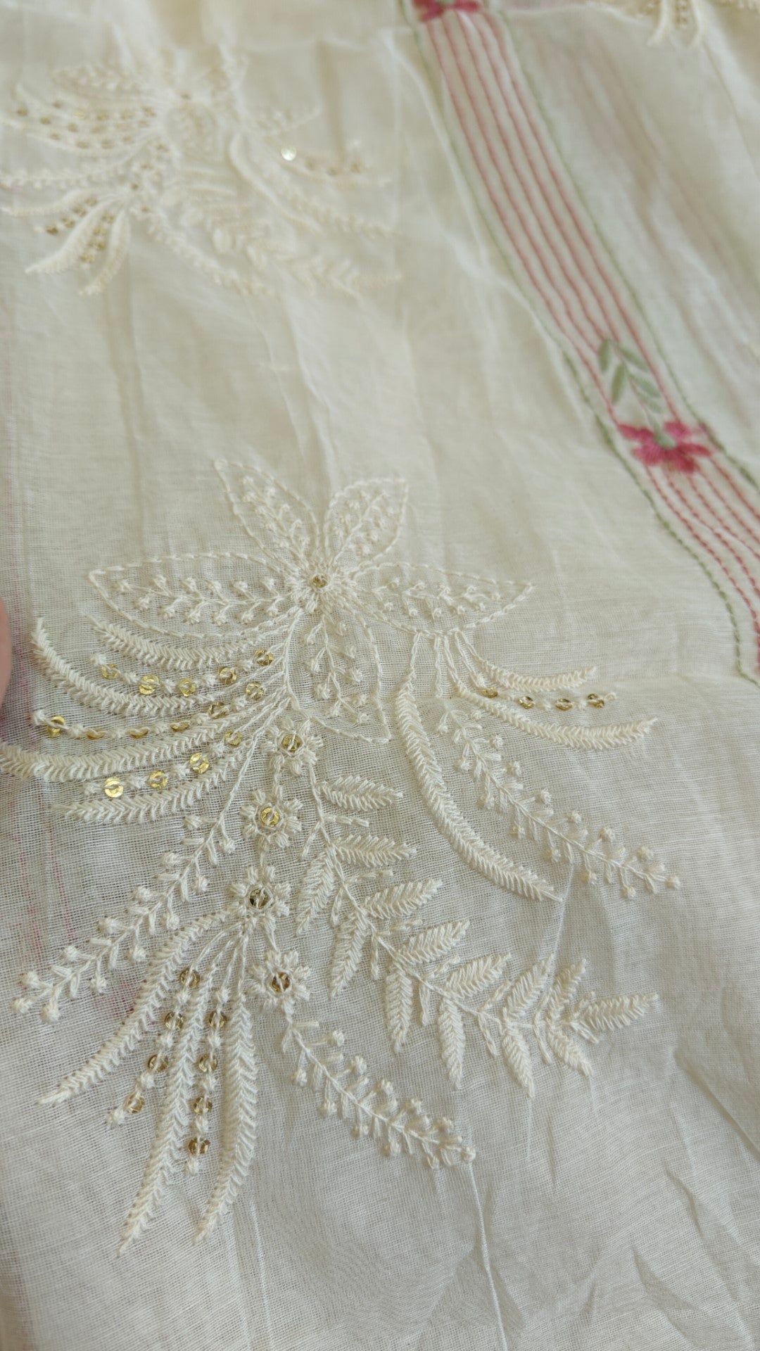 Pure Maheshwari thread embroidery Kurta material