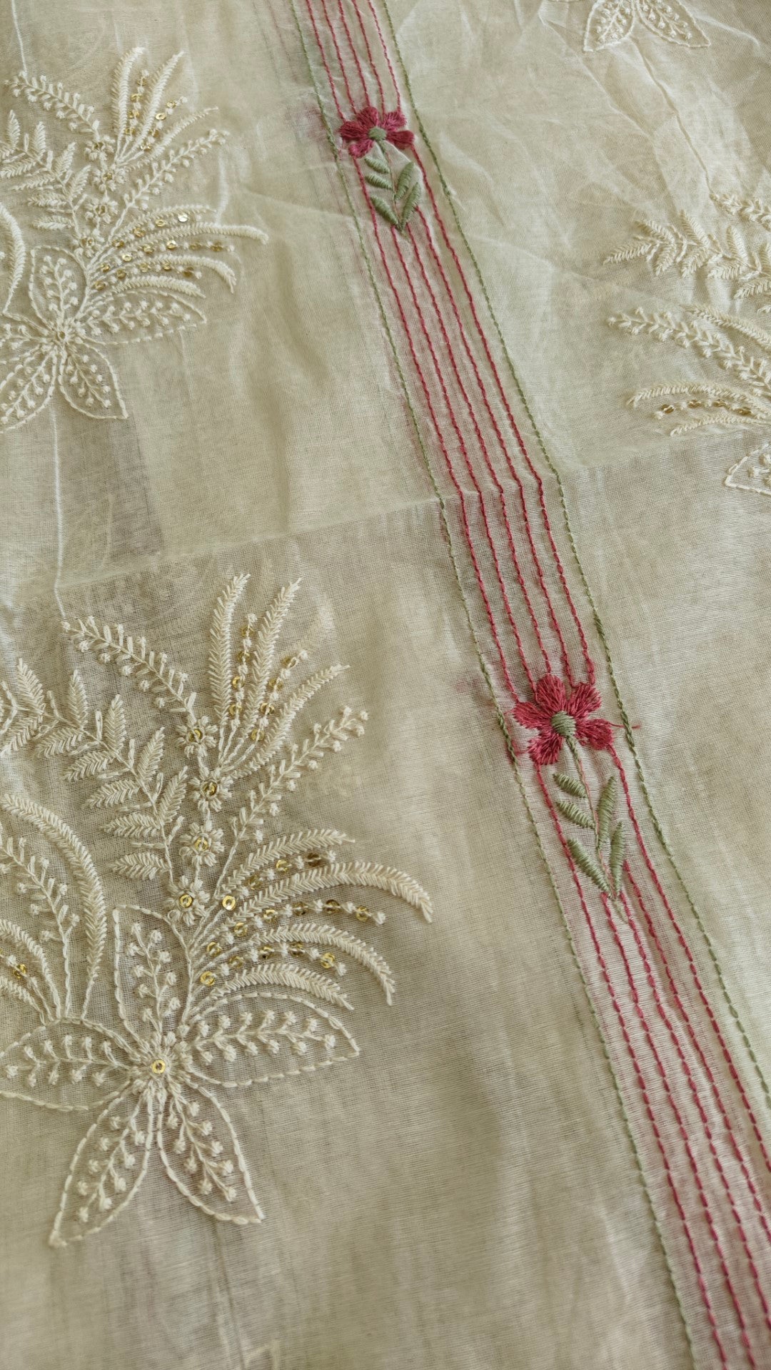 Pure Maheshwari thread embroidery Kurta material