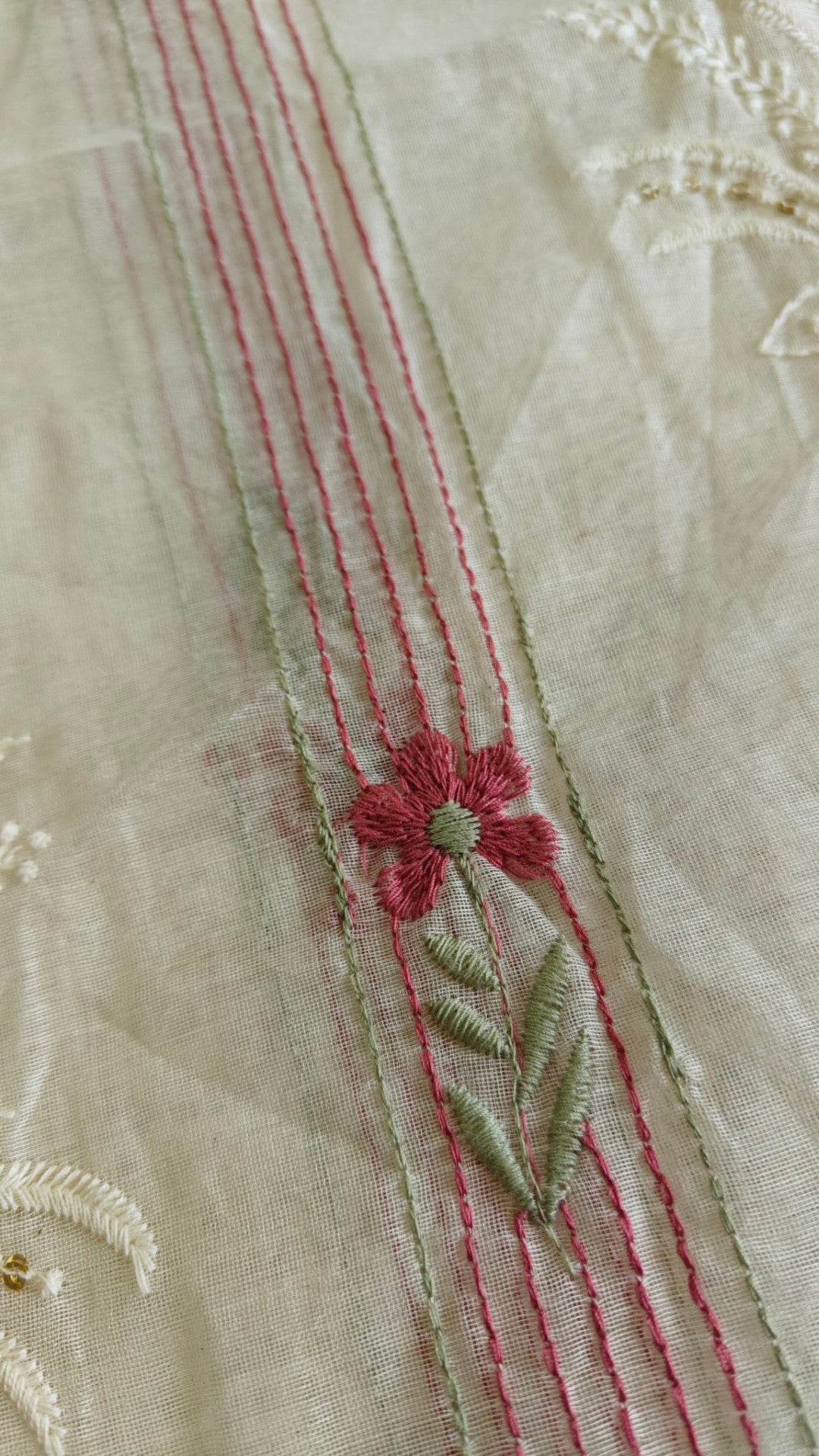 Pure Maheshwari thread embroidery Kurta material