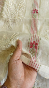 Pure Maheshwari thread embroidery Kurta material