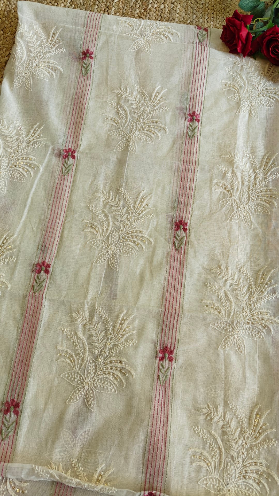 Pure Maheshwari thread embroidery Kurta material