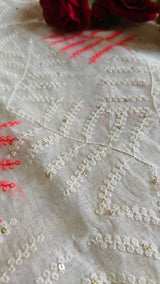 Pure Maheshwari Neon thread embroidery Kurta material