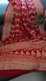 Pure Georgette Dupatta. Red Bridal Dupatta