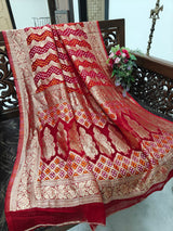 Pure Georgette Dupatta. Red Bridal Dupatta