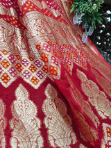 Pure Georgette Dupatta. Red Bridal Dupatta