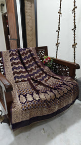 Pure Georgette Dupatta. Purple Bridal Dupatta