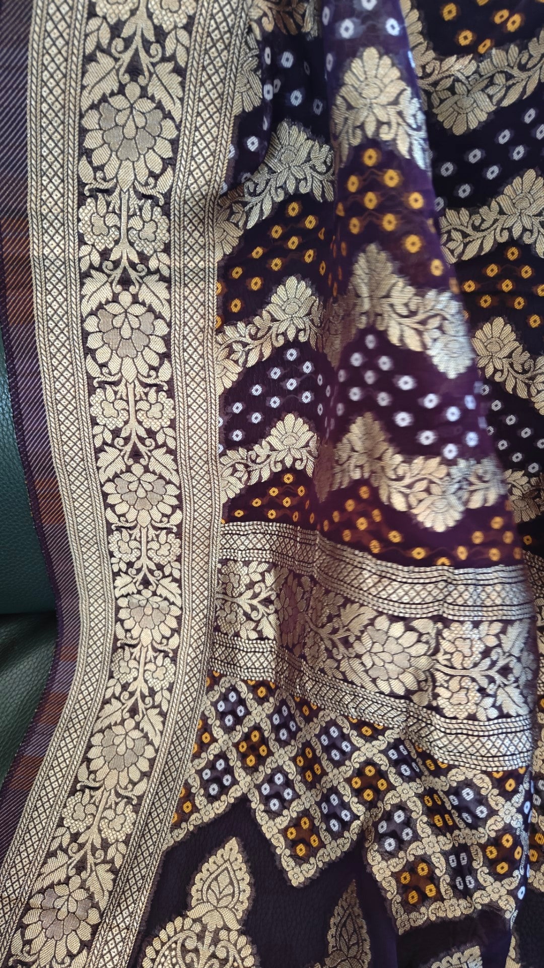 Pure Georgette Dupatta. Purple Bridal Dupatta