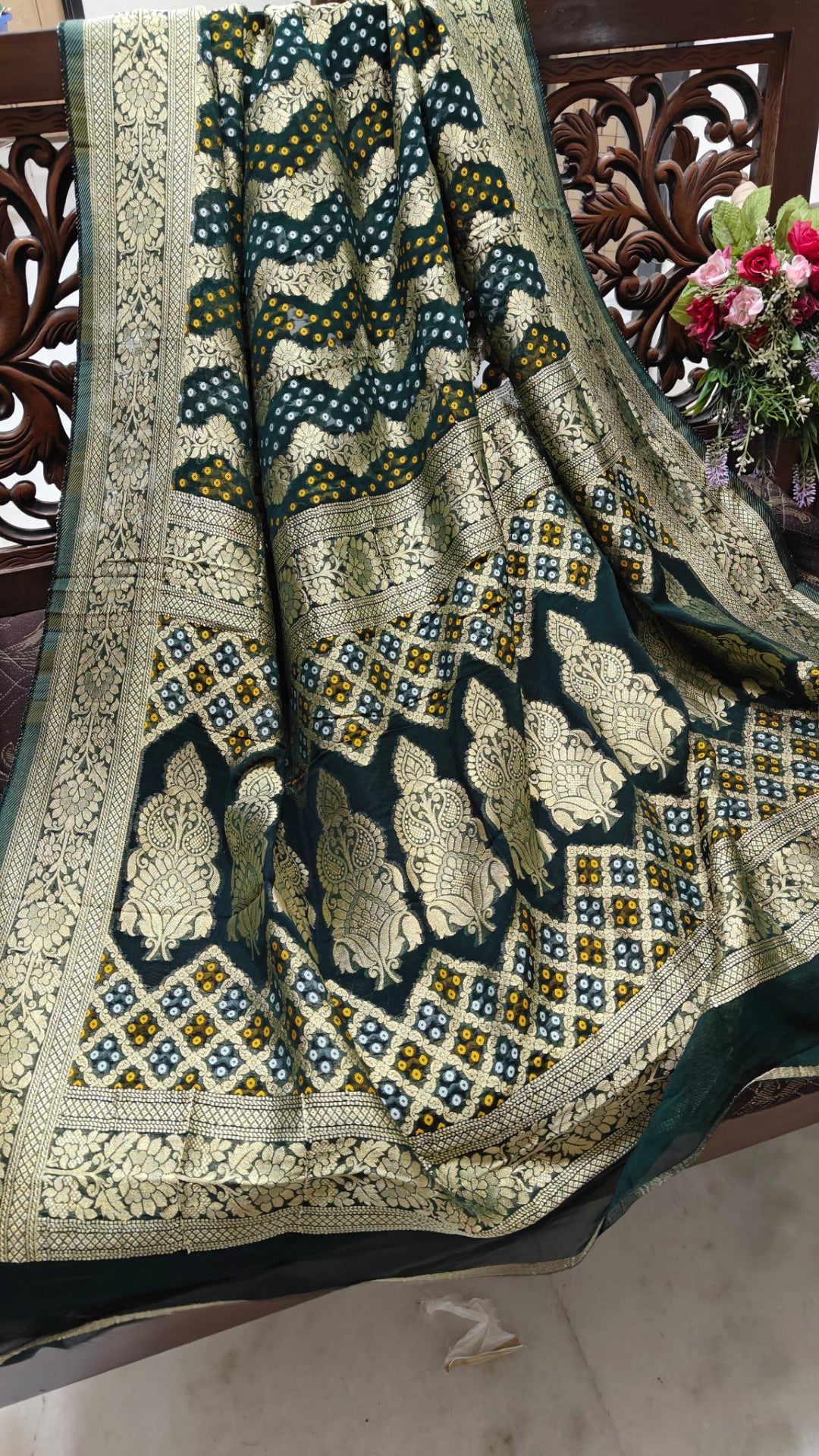 Pure Georgette Dupatta. Green Bridal Dupatta