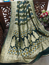 Pure Georgette Dupatta. Green Bridal Dupatta