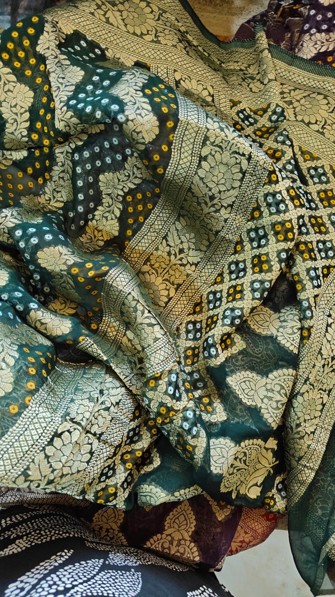 Pure Georgette Dupatta. Green Bridal Dupatta