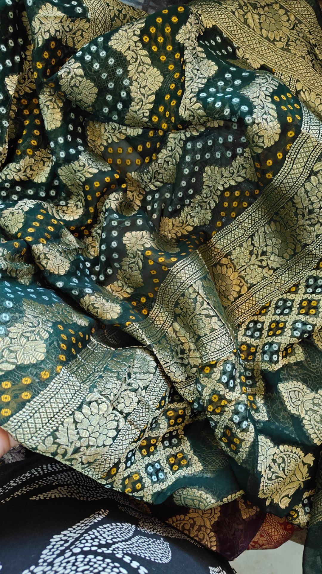 Pure Georgette Dupatta. Green Bridal Dupatta