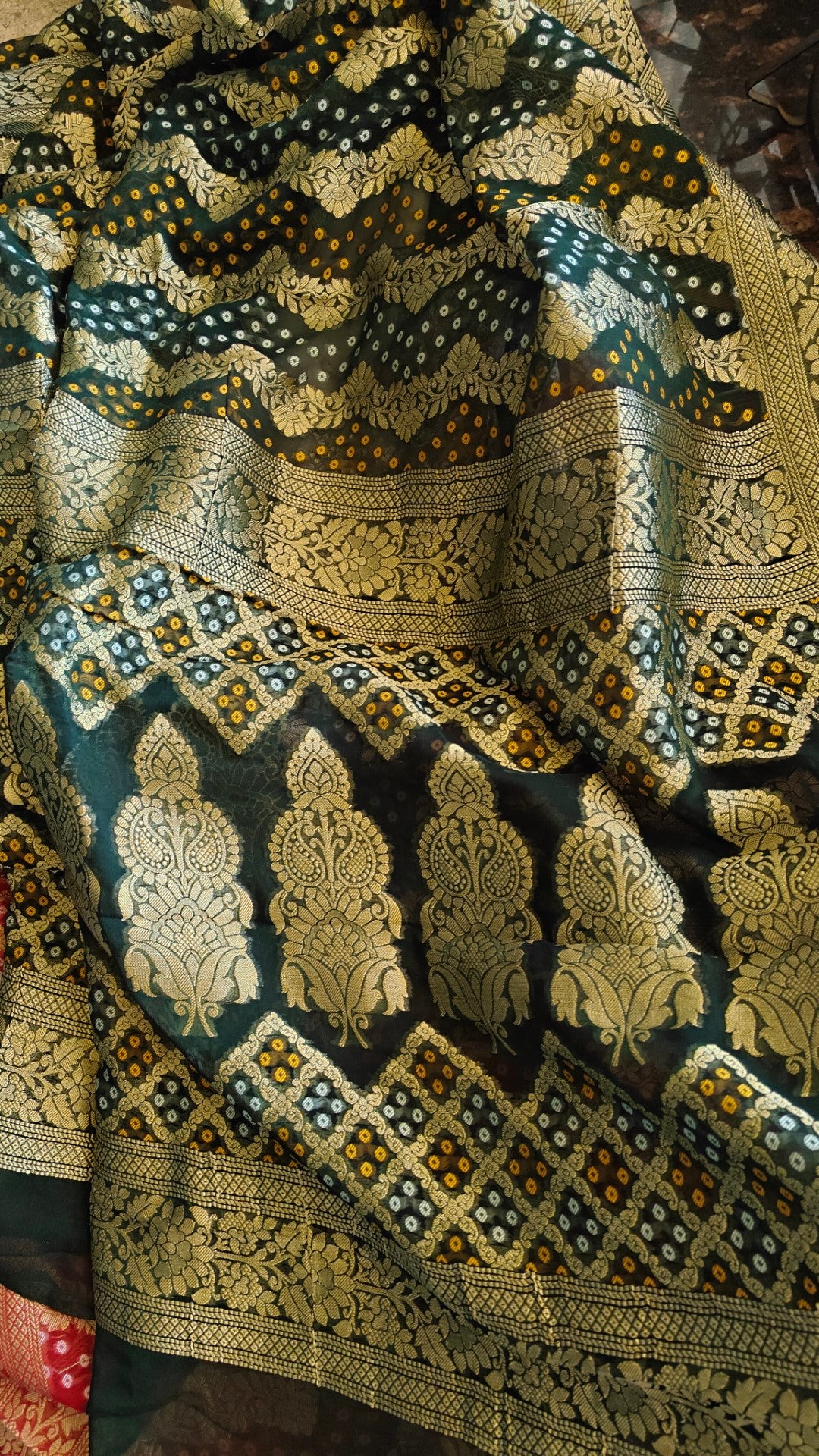 Pure Georgette Dupatta. Green Bridal Dupatta