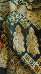 Pure Georgette Dupatta. Green Bridal Dupatta