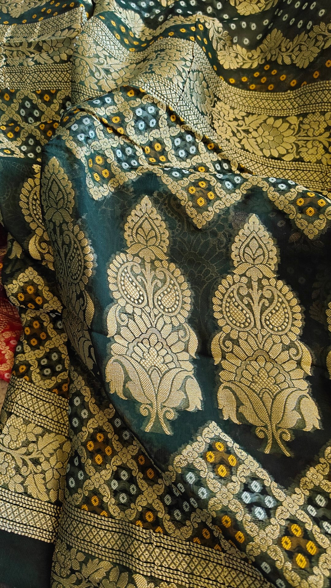 Pure Georgette Dupatta. Green Bridal Dupatta