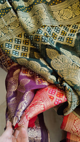 Pure Georgette Dupatta. Green Bridal Dupatta