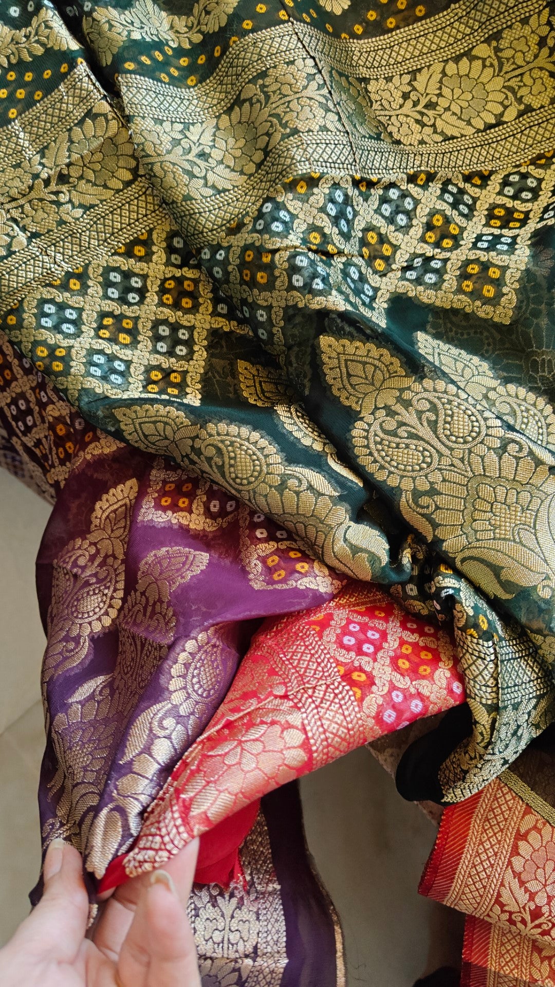 Pure Georgette Dupatta. Green Bridal Dupatta