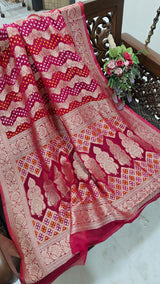 Pure Georgette Dupatta. Hot Pink Bridal Dupatta