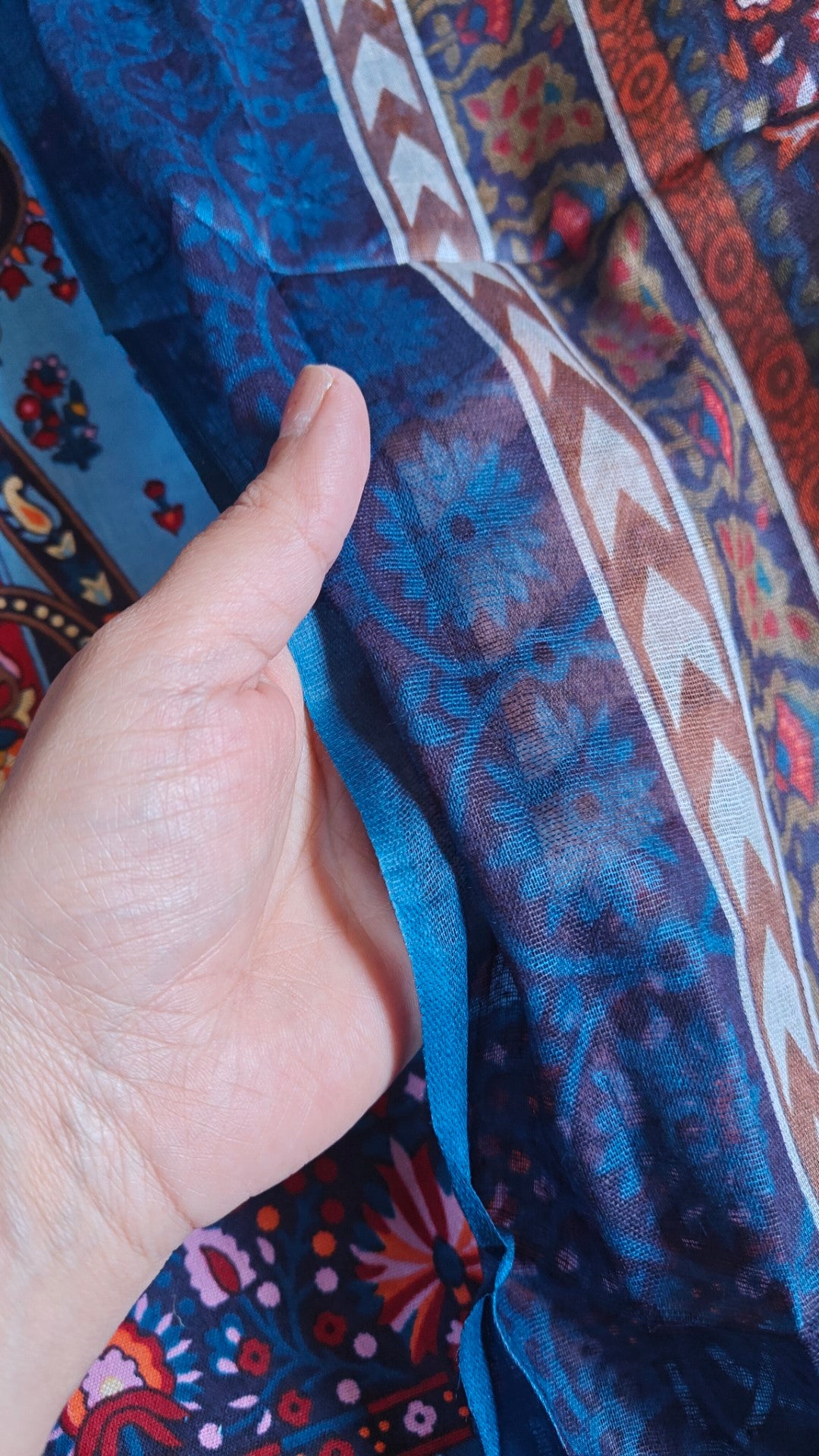 Blue Cotton Printed Dress material