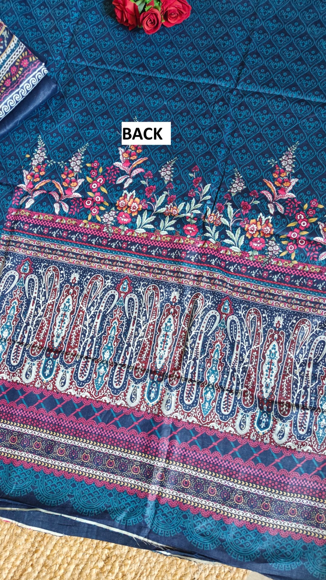 Printed Cotton Blue Dress Material