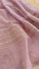 Linen Jamdani with French Knot embroidery dress material