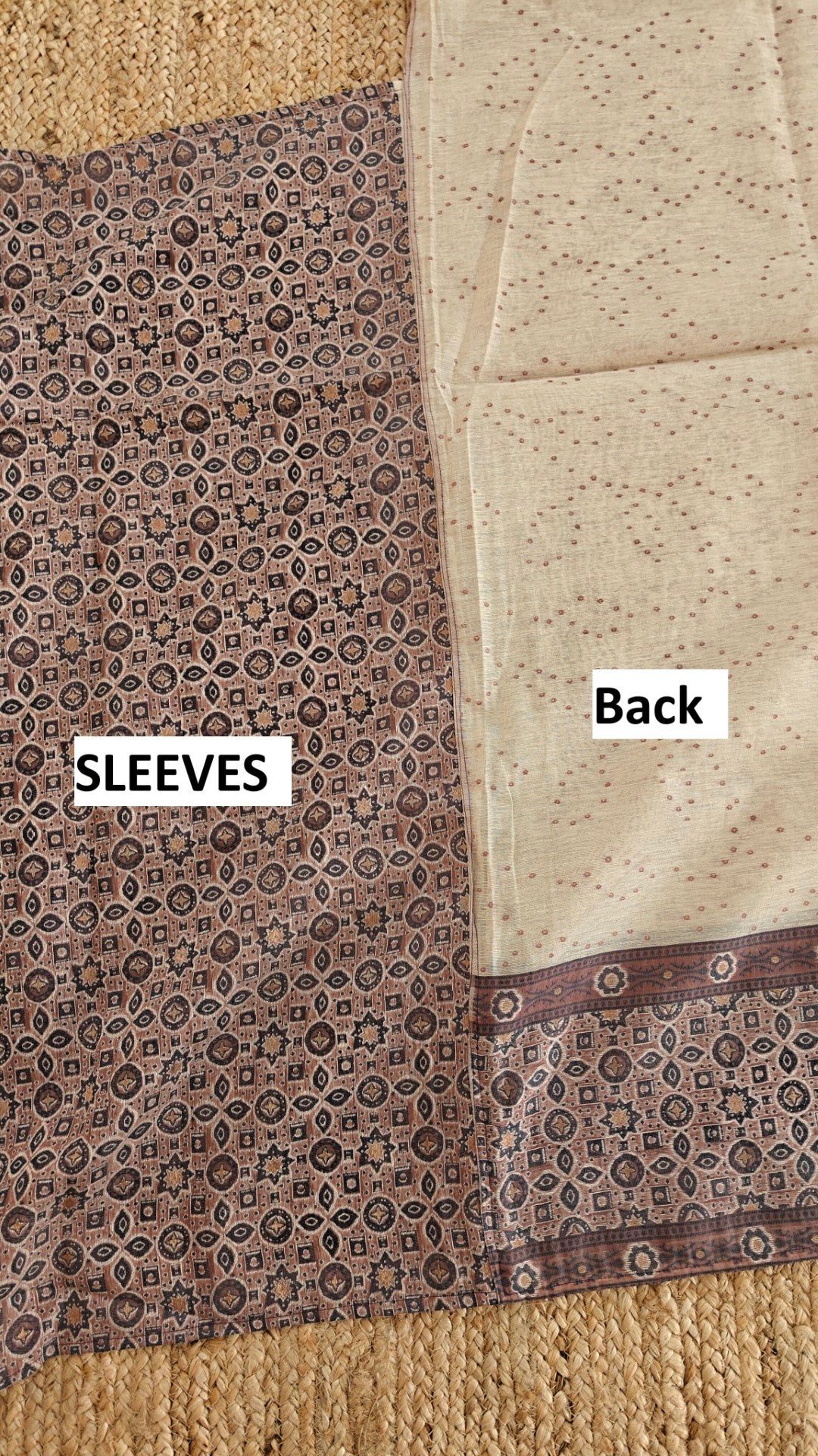 Woven Jamdani handwork on linen fabric Dress material.