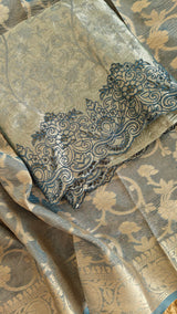 Blue tissue with cutwork and scallop embroidery