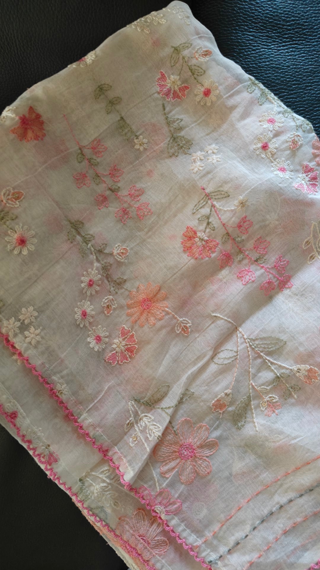 Pure Maheshwari Full embroidered Dupatta